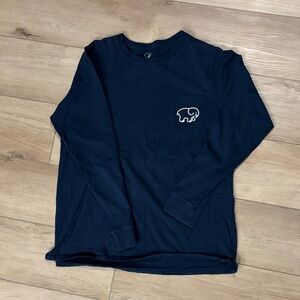 Ivory Ella Navy Long Sleeve Tee with Elephant Pocket